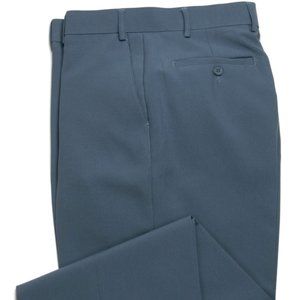 Haband New COTTON BLEND Chino Washable Mens Pant, Flat Front, Blue 38